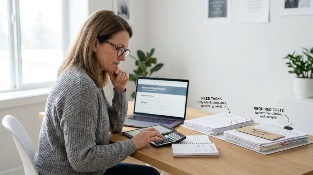 Entrepreneur comparing LLC startup costs